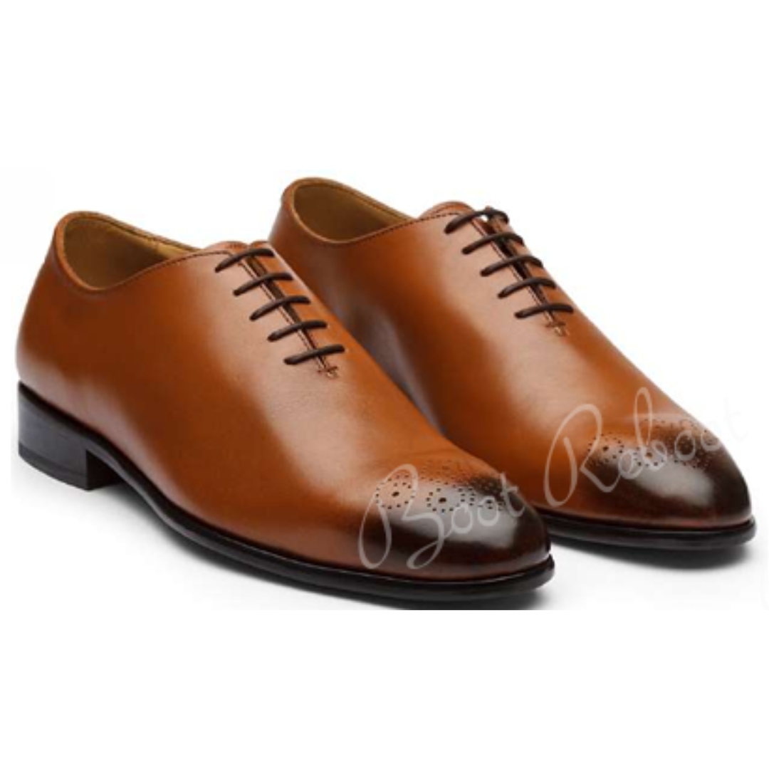 Leather Wholecut Oxfords Shoes